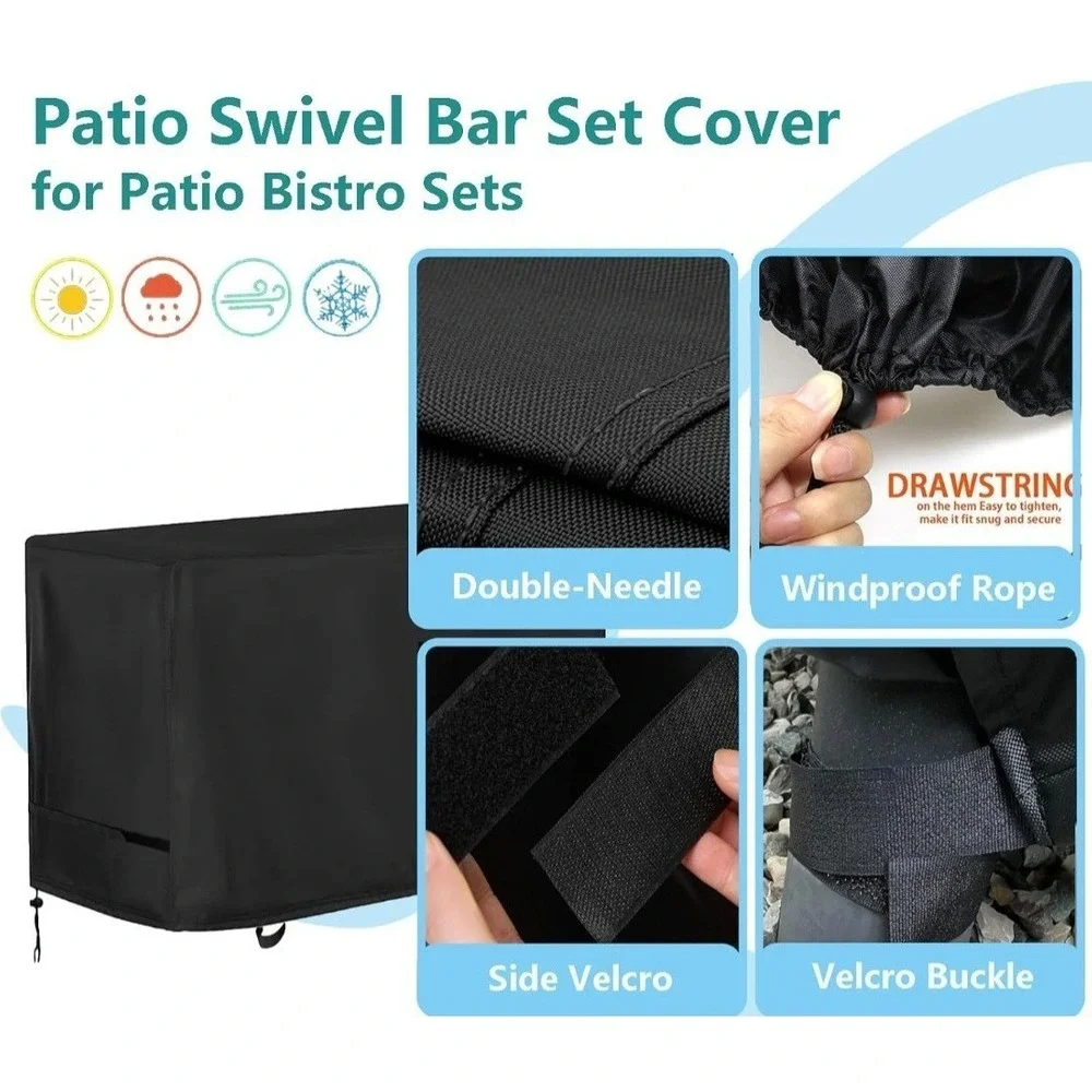 Patio High Top Dining Set Cover, Outdoor‎ Table and Chairs Cover for 5-Piece Bar
